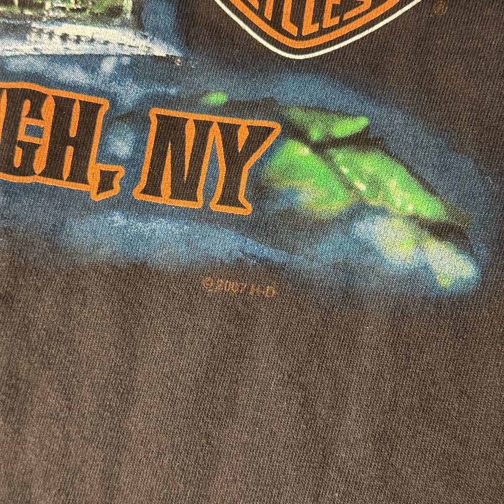 Vintage 2007 Harley Davidson Plattsburgh NY T Shirt Mens XL Black Old Dudes - Picture 6 of 8